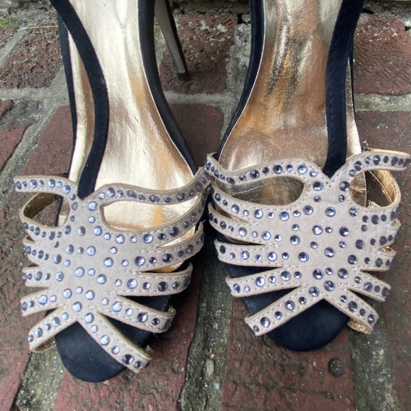 Madden Girl Black/Cream Strappy Heels 4in - Picture 8 of 8